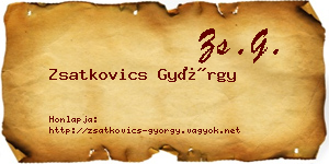 Zsatkovics György névjegykártya